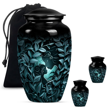 10 inch large Urn with 2 Keepsake 3 Inch Urns