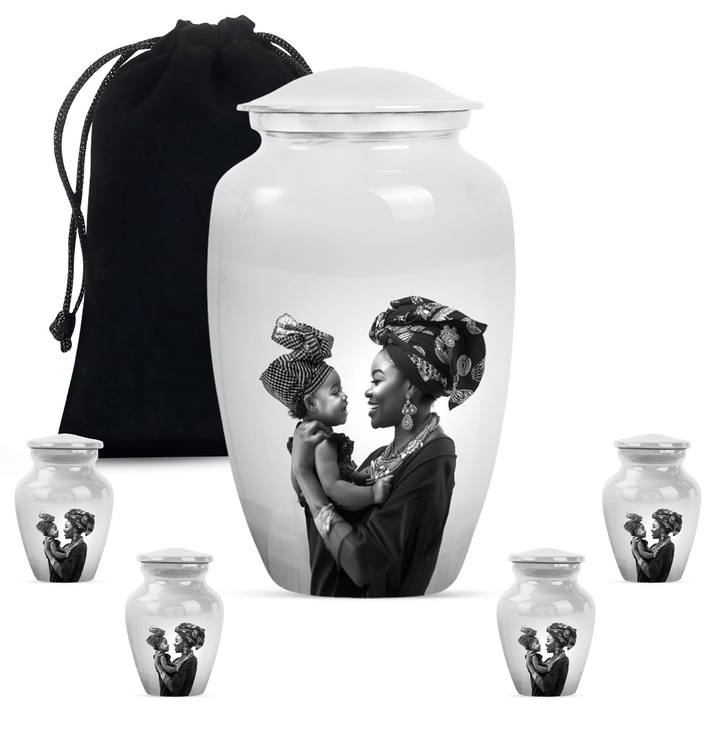 Classic 10 inch aluminium mother love urn.