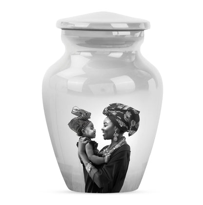 Classic 10 inch aluminium mother love urn.