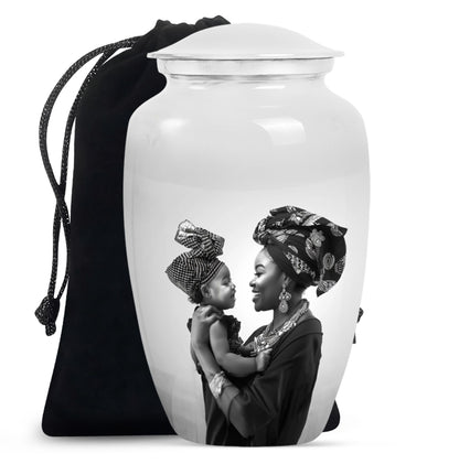 Personalized Mother Keepsake Urn for Human Ashes - 10-inch, 200 cu in - Yatskia