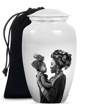 Classic 10 inch aluminium mother love urn.