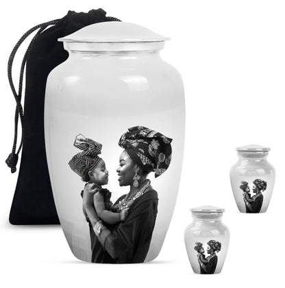 Personalized Mother Keepsake Urn for Human Ashes - 10-inch, 200 cu in - Yatskia