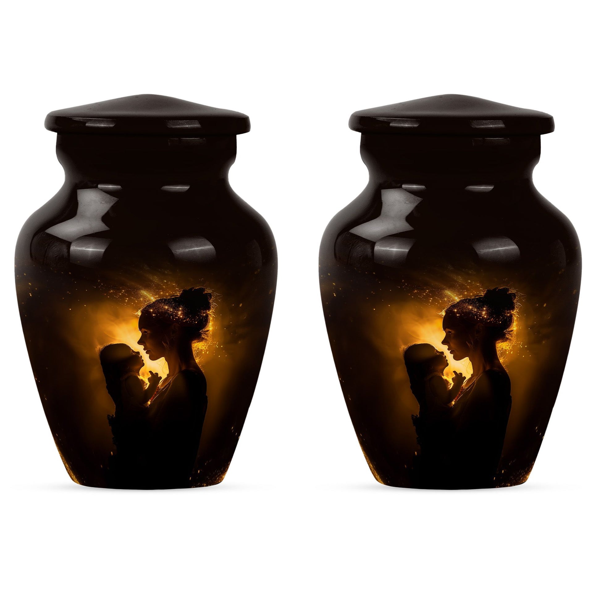 Mother And Child Memorial Urns For Ashes - Cremation Urn For Mother