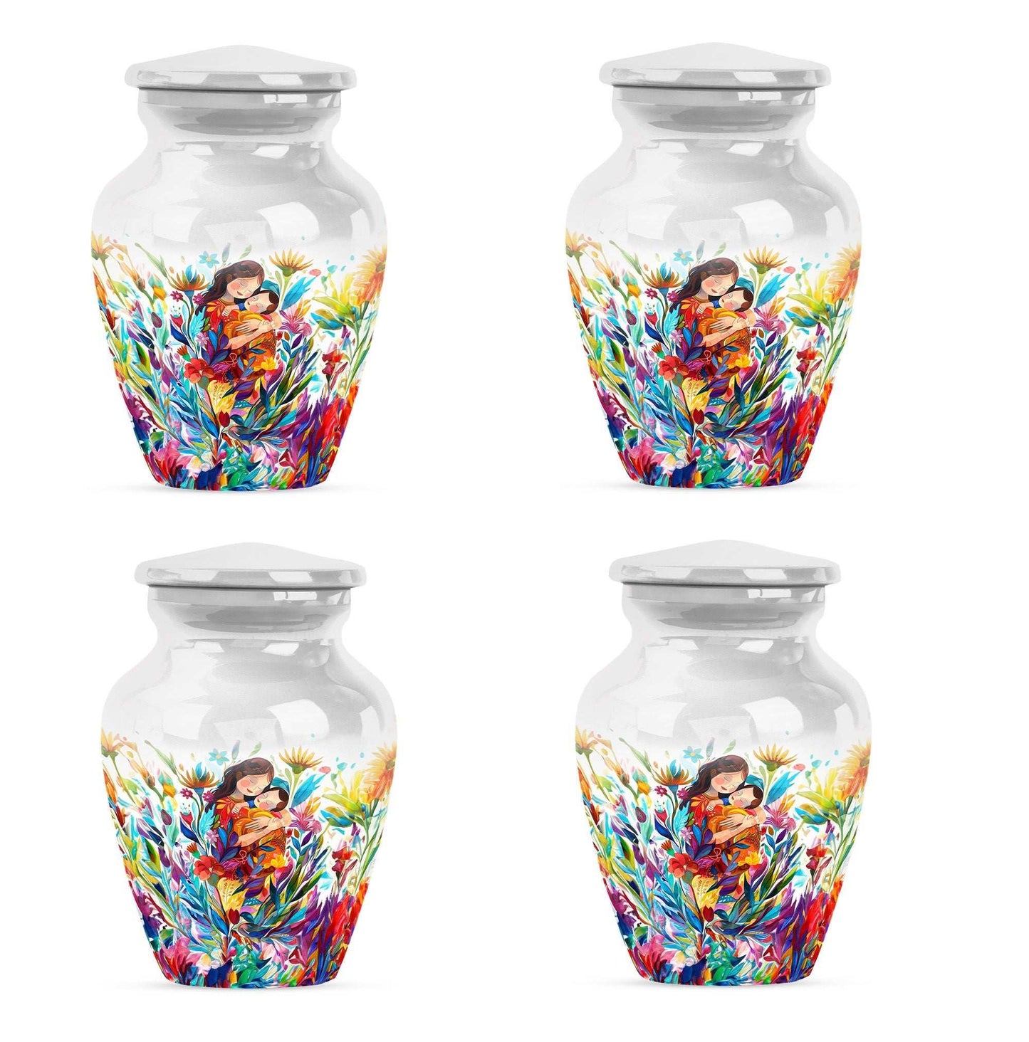 Mother Love Urn for Human Ashes – Colorful Mother's Art Memorial Urn
