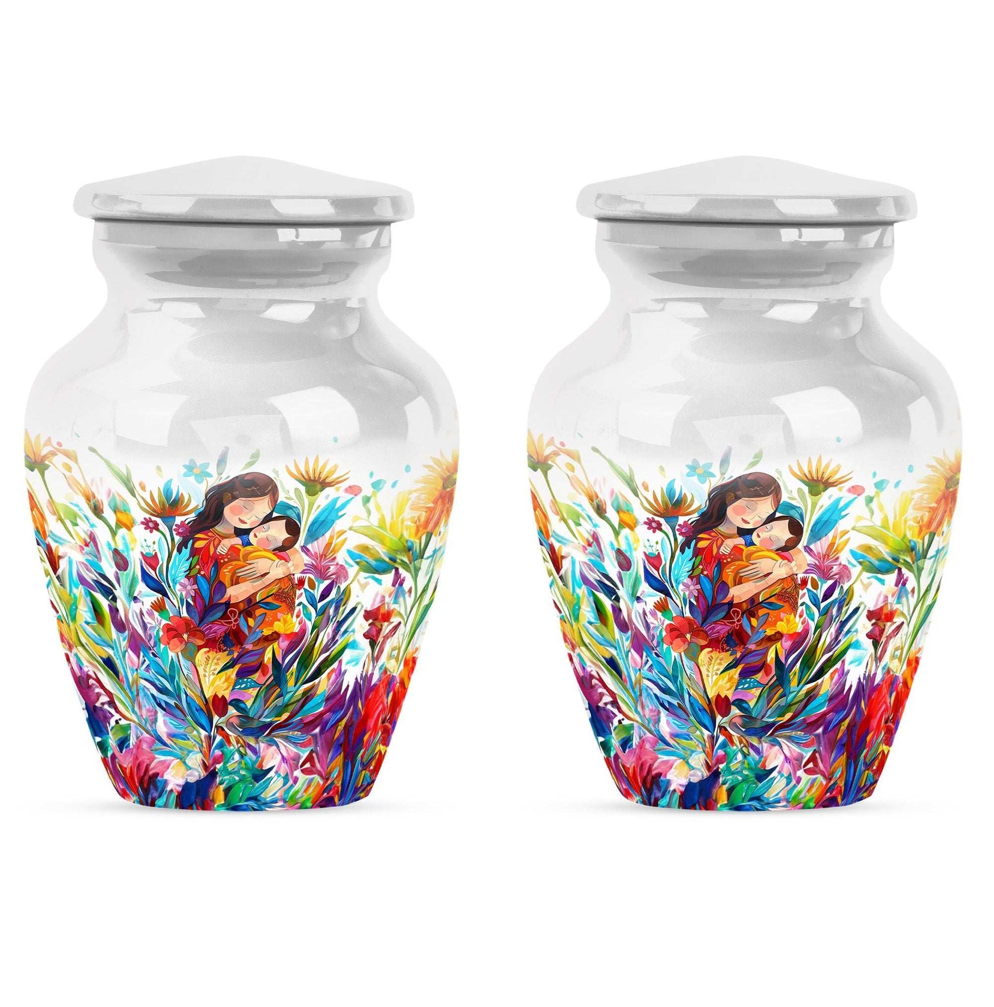 Mother Love Urn for Human Ashes – Colorful Mother's Art Memorial Urn