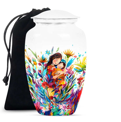 Mother Love Urn for Human Ashes – Colorful Mother's Art Memorial Urn