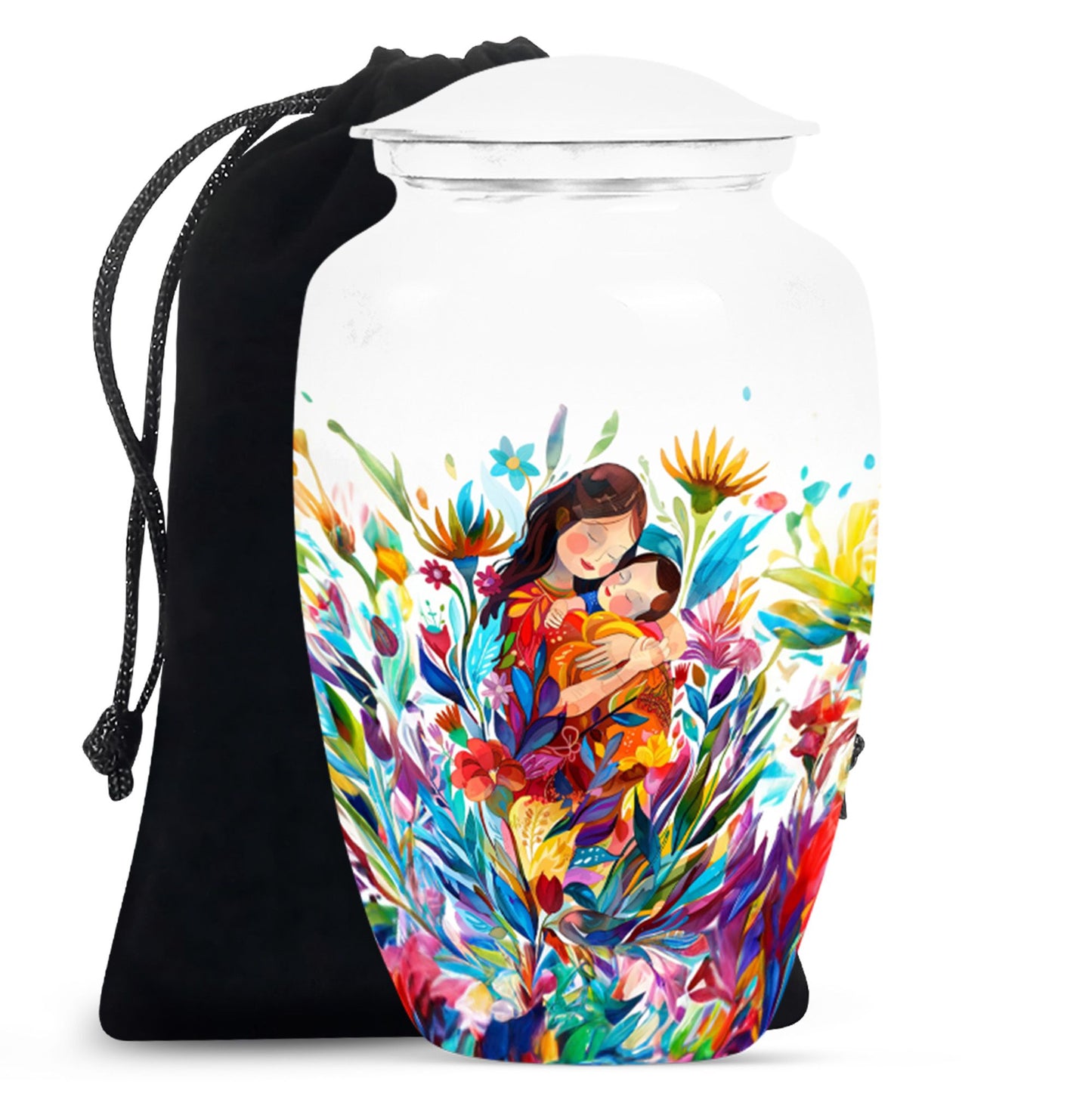 Mother love urn, classic abstract burial funeral urn for adult woman