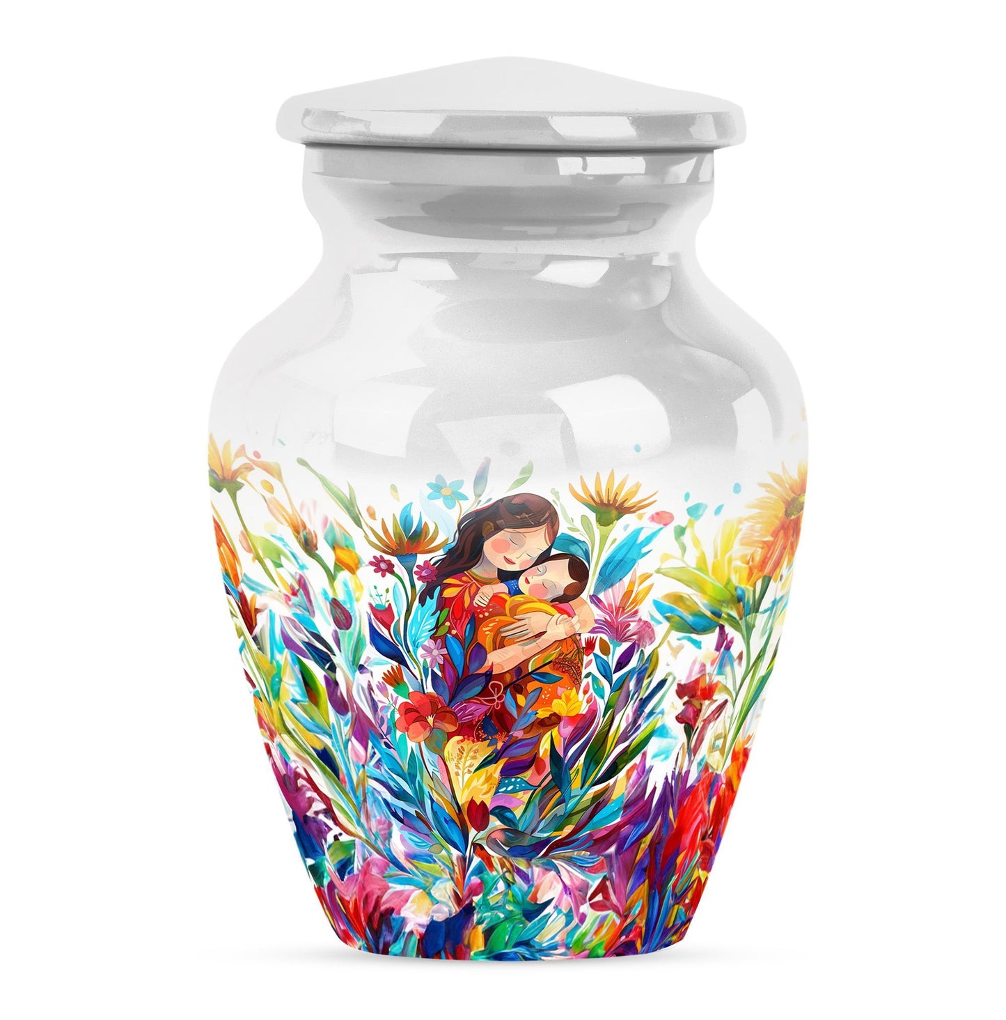 Mother love urn, classic abstract burial funeral urn for adult woman