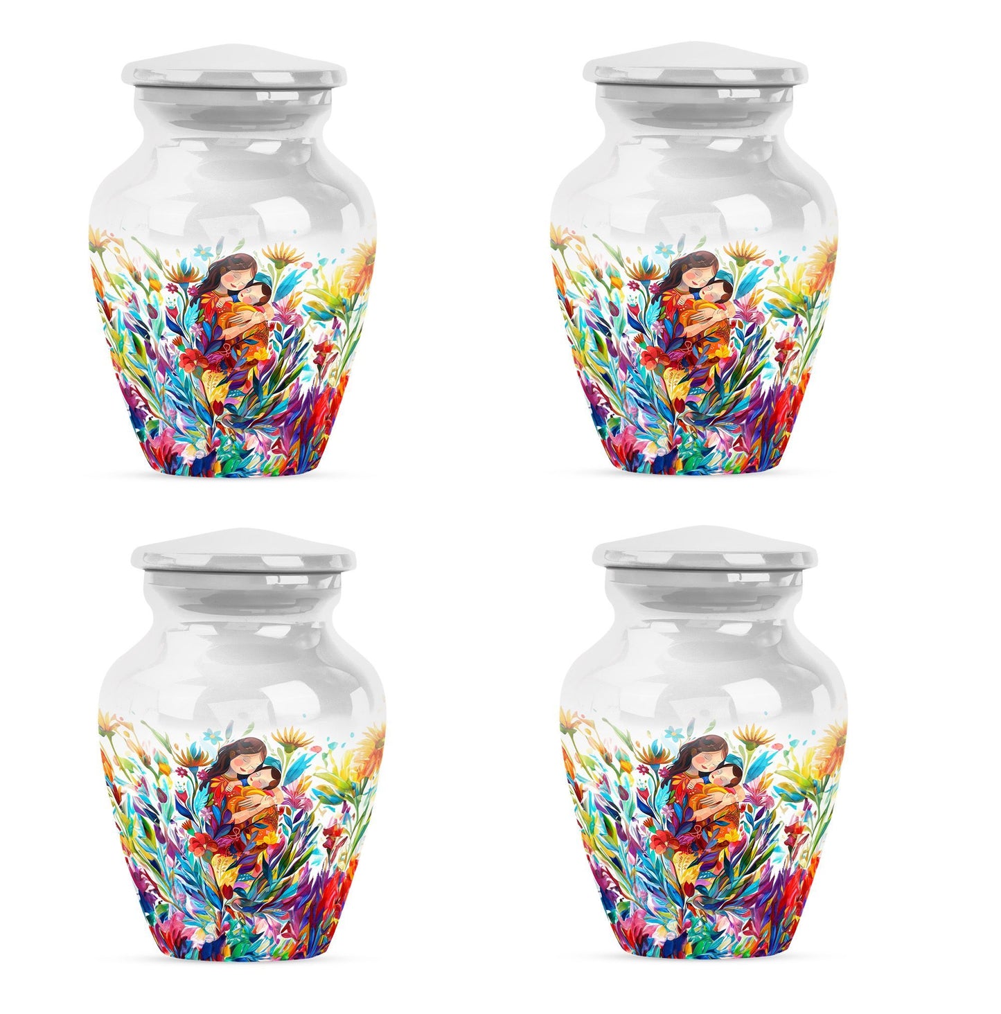 Mother love urn, classic abstract burial funeral urn for adult woman
