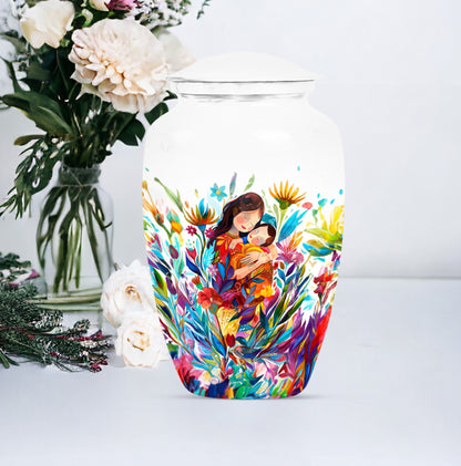 Mother love urn, classic abstract burial funeral urn for adult woman
