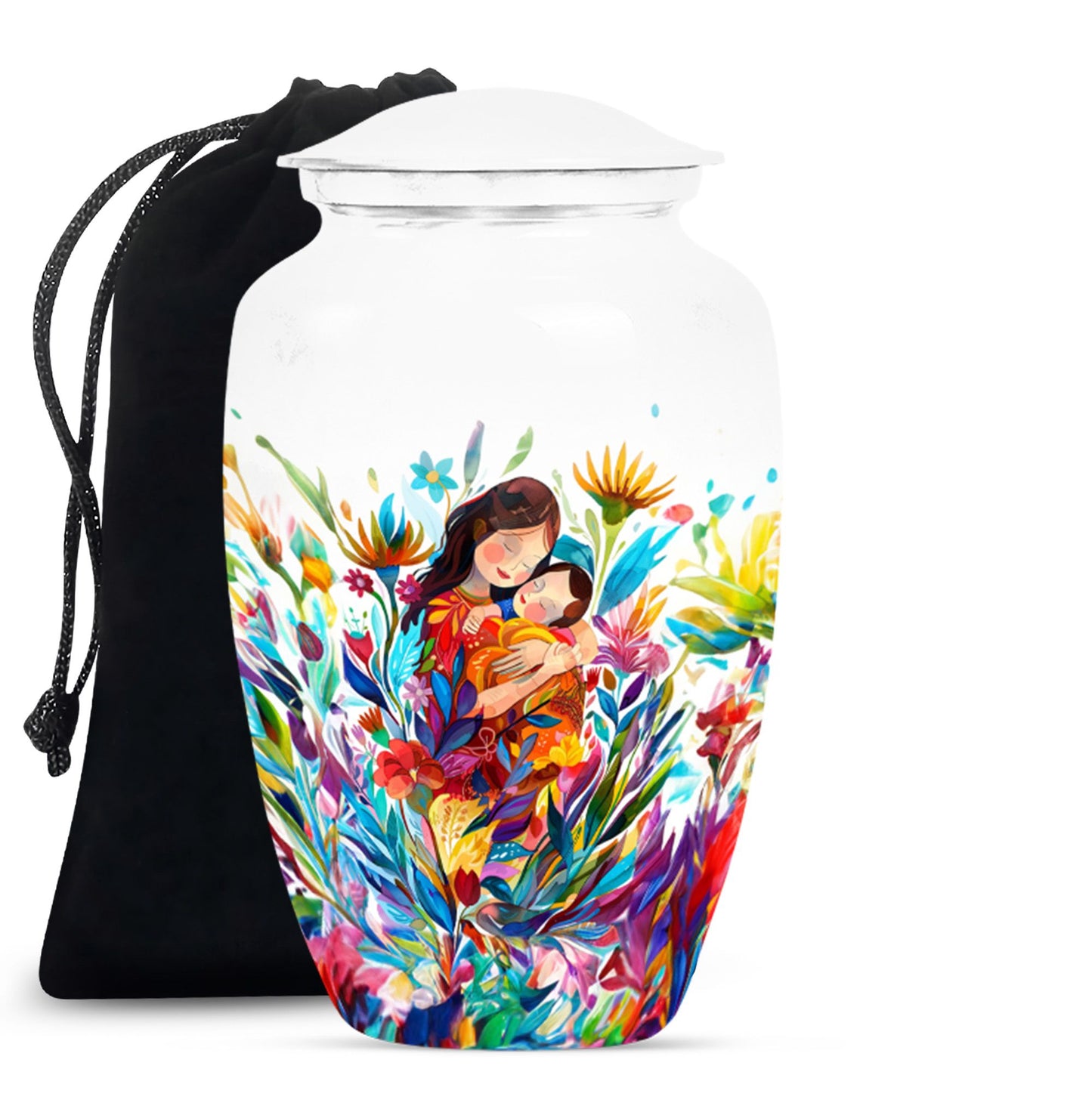 Mother love urn, classic abstract burial funeral urn for adult woman