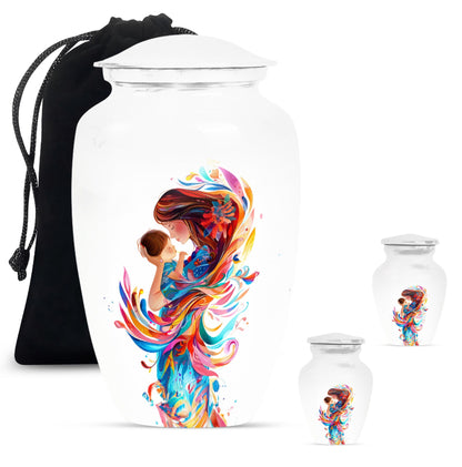 10-inch Classic urn for ashes, personalized Mother Love Urn made of aluminium