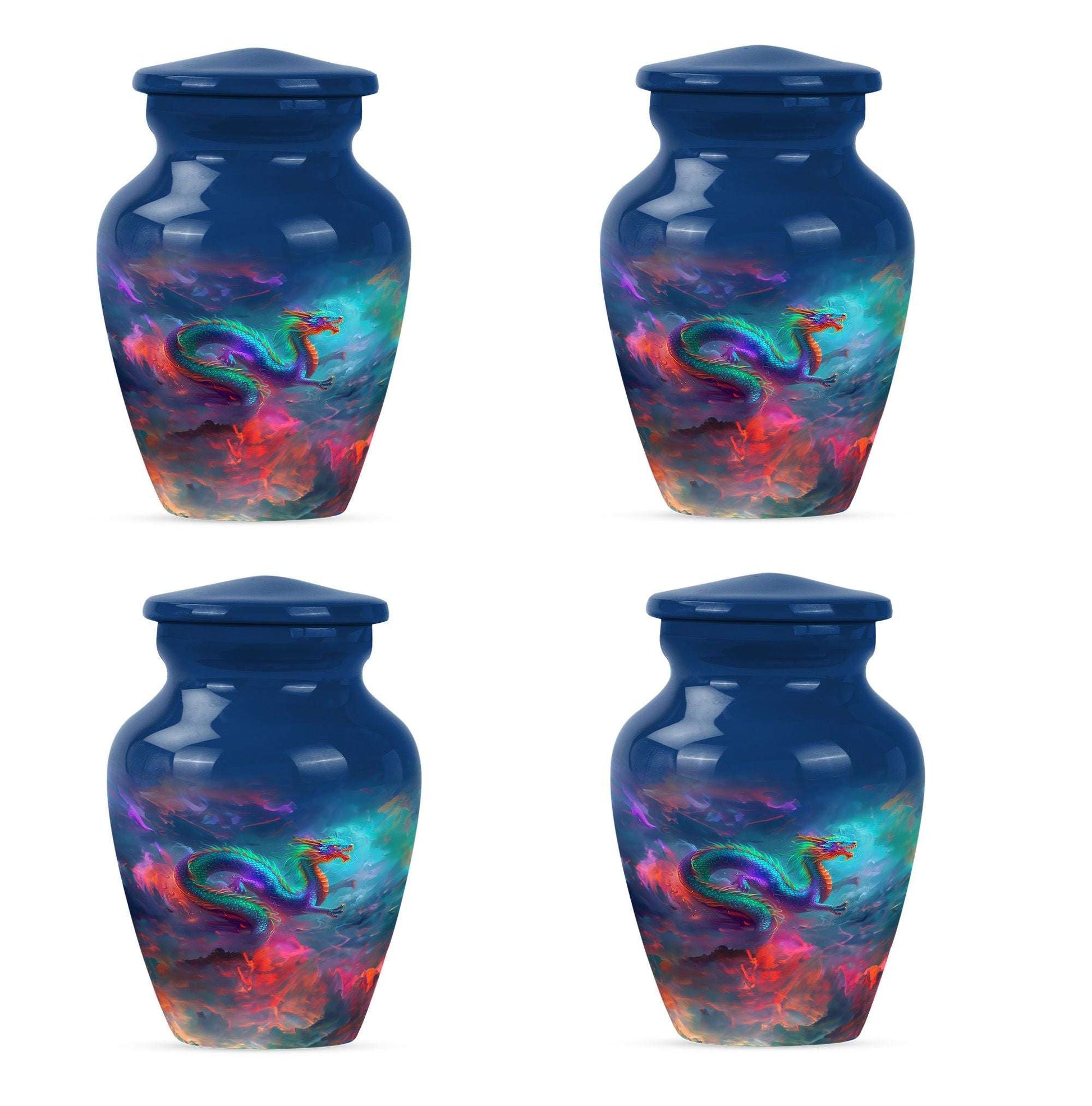 Colorful Dragon Small Urns For Women - Majestic Dragon Memorial Urn