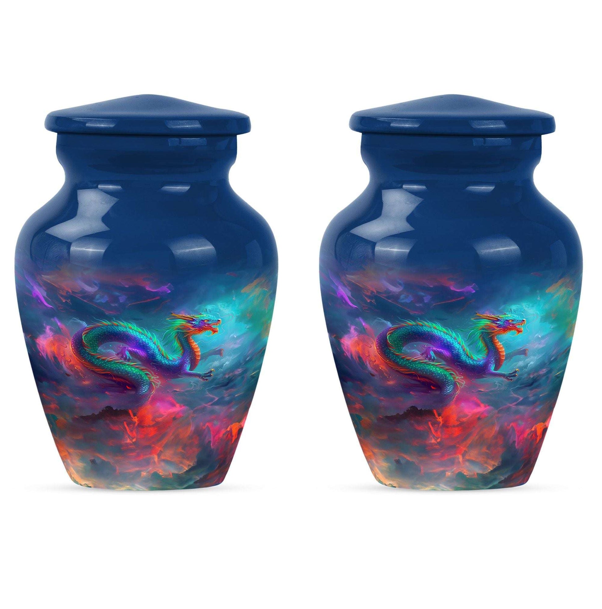 Colorful Dragon Small Urns For Women - Majestic Dragon Memorial Urn