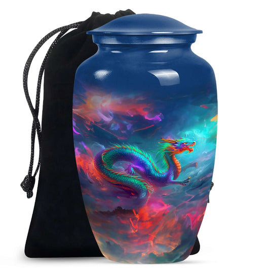 Colorful Dragon Small Urns For Women - Majestic Dragon Memorial Urn