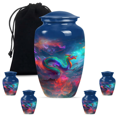 Classic dragon urn for woman's burial ashes