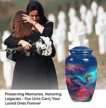 Classic dragon urn for woman's burial ashes