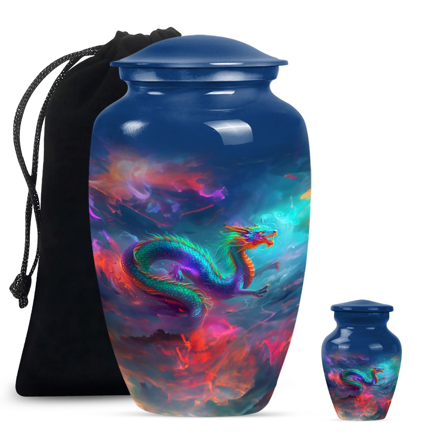 Classic dragon urn for woman's burial ashes