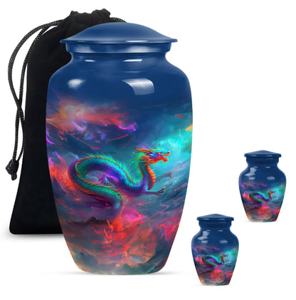 Classic dragon urn for woman's burial ashes