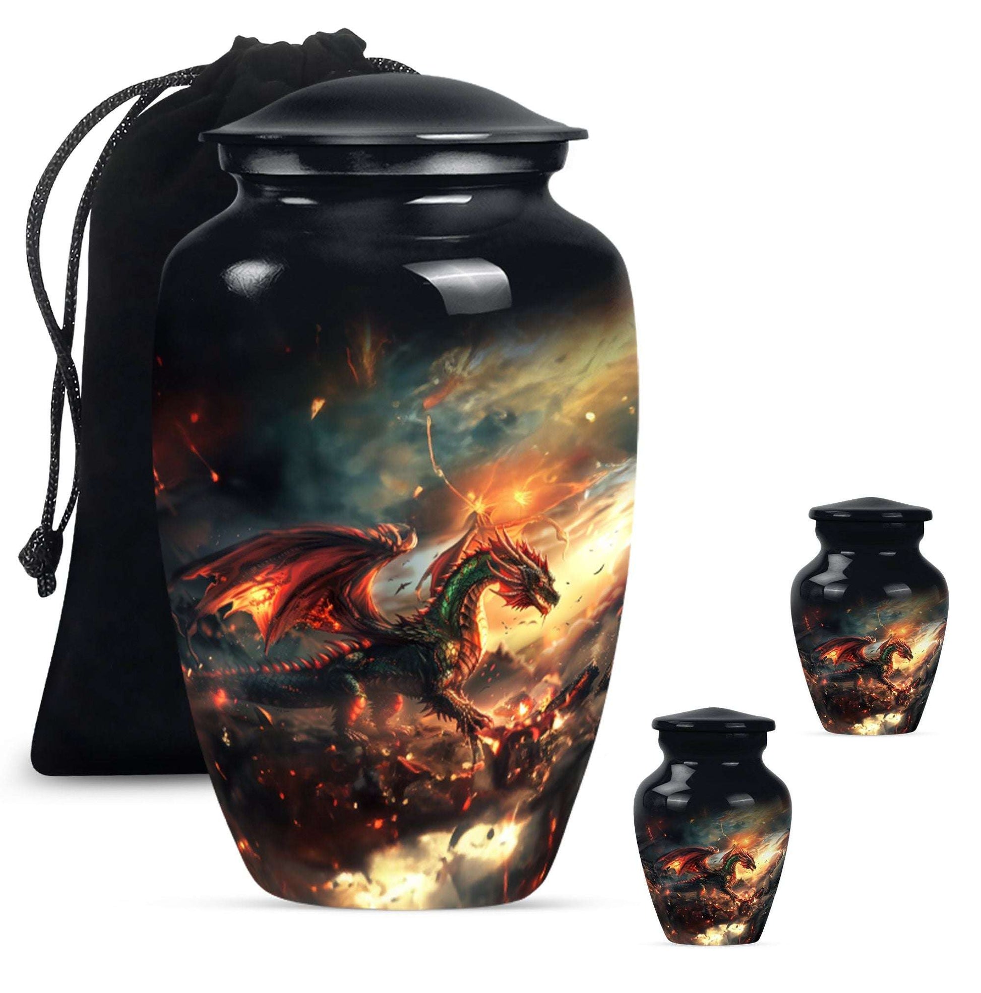 Fierce Dragon Adult Size Cremation Urns - Large Size Dragon Urn