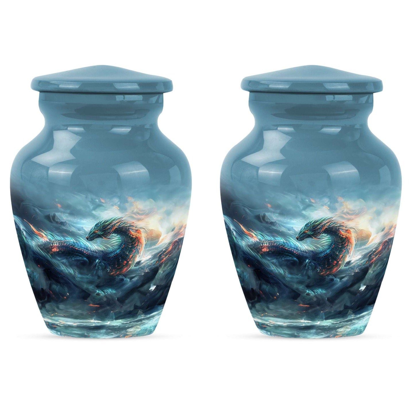 Fierce Dragon Ashes Funeral Urn - Dragon Memorial Urn For Human Ashes