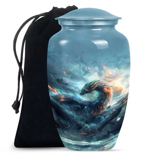 Fierce Dragon Ashes Funeral Urn - Dragon Memorial Urn For Human Ashes