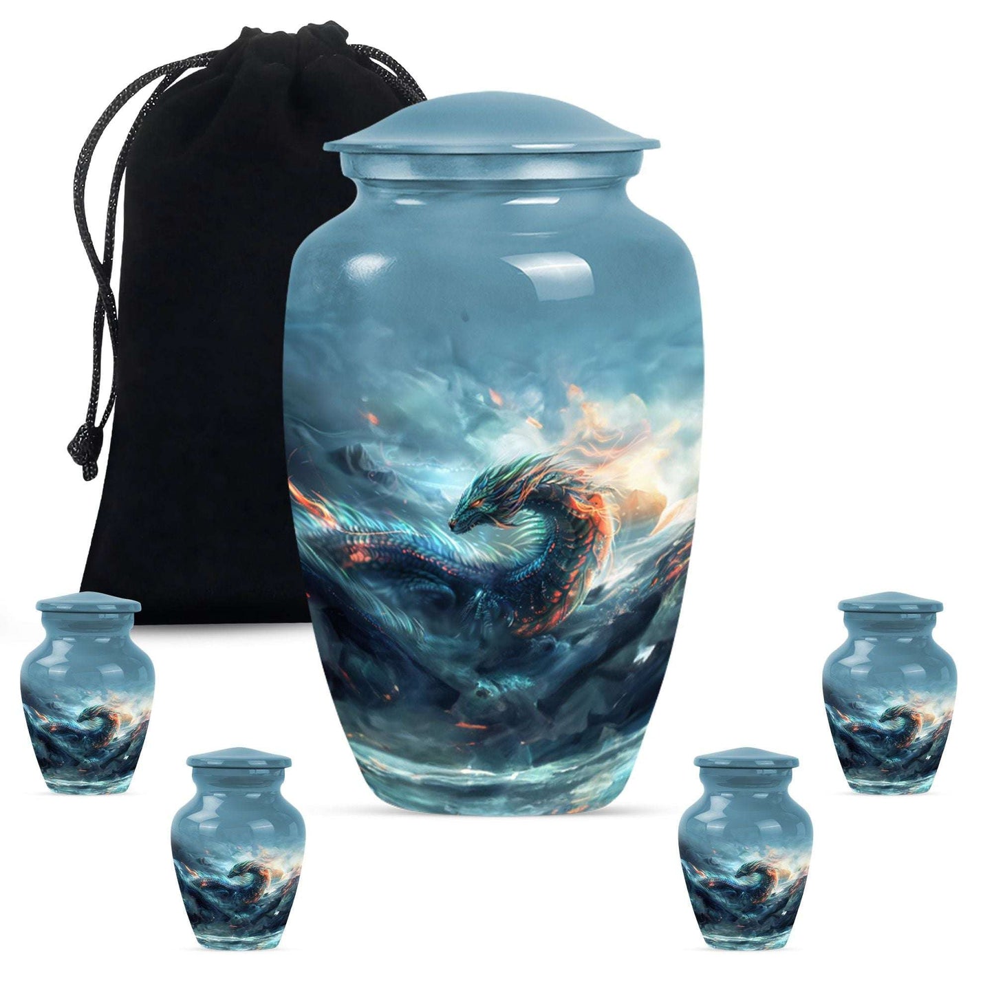 Fierce Dragon Ashes Funeral Urn - Dragon Memorial Urn For Human Ashes