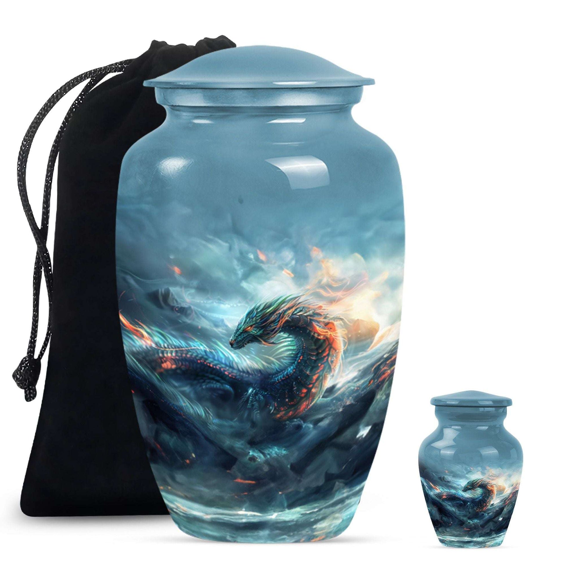 Fierce Dragon Ashes Funeral Urn - Dragon Memorial Urn For Human Ashes
