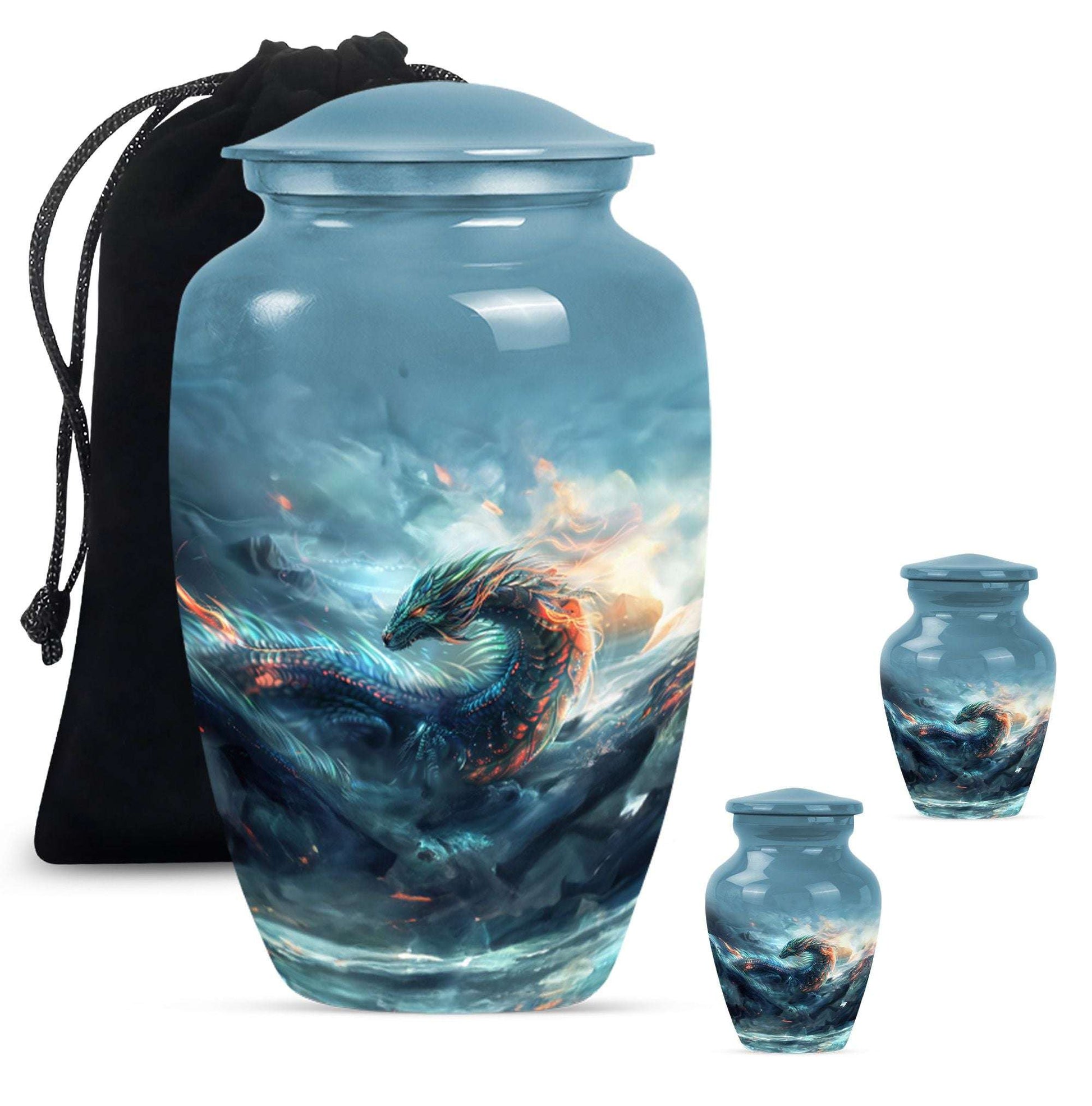 Fierce Dragon Ashes Funeral Urn - Dragon Memorial Urn For Human Ashes