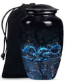 Blue Dragon Cremation Urn For Ashes - Robotic Dragon Ashes Memorial Urn