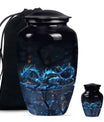Blue Dragon Cremation Urn For Ashes - Robotic Dragon Ashes Memorial Urn