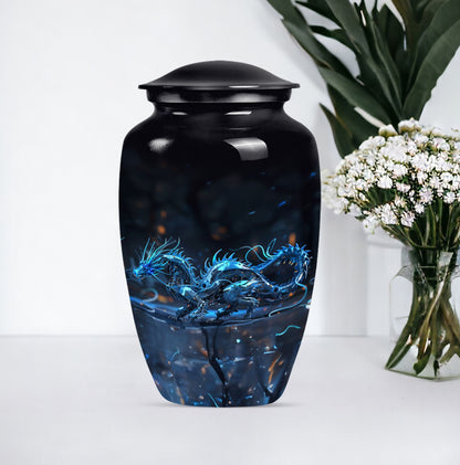 10-inch dragon urn, classic design.