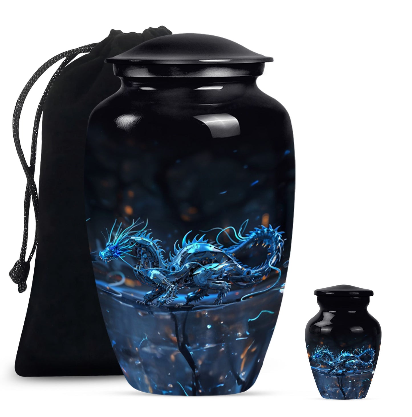 10-inch dragon urn, classic design.