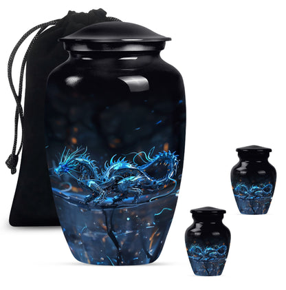 10-inch dragon urn, classic design.