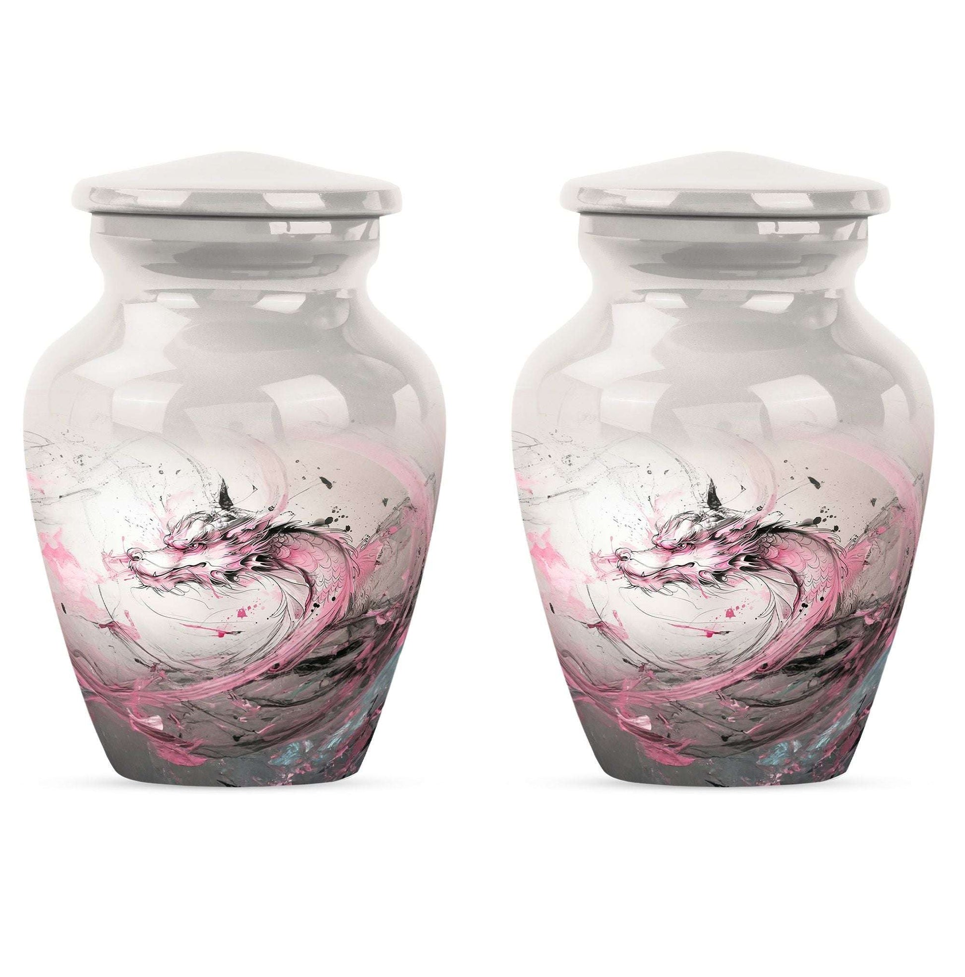 Pink Dragon Keepsake & Large Cremation Urns For Human Ashes