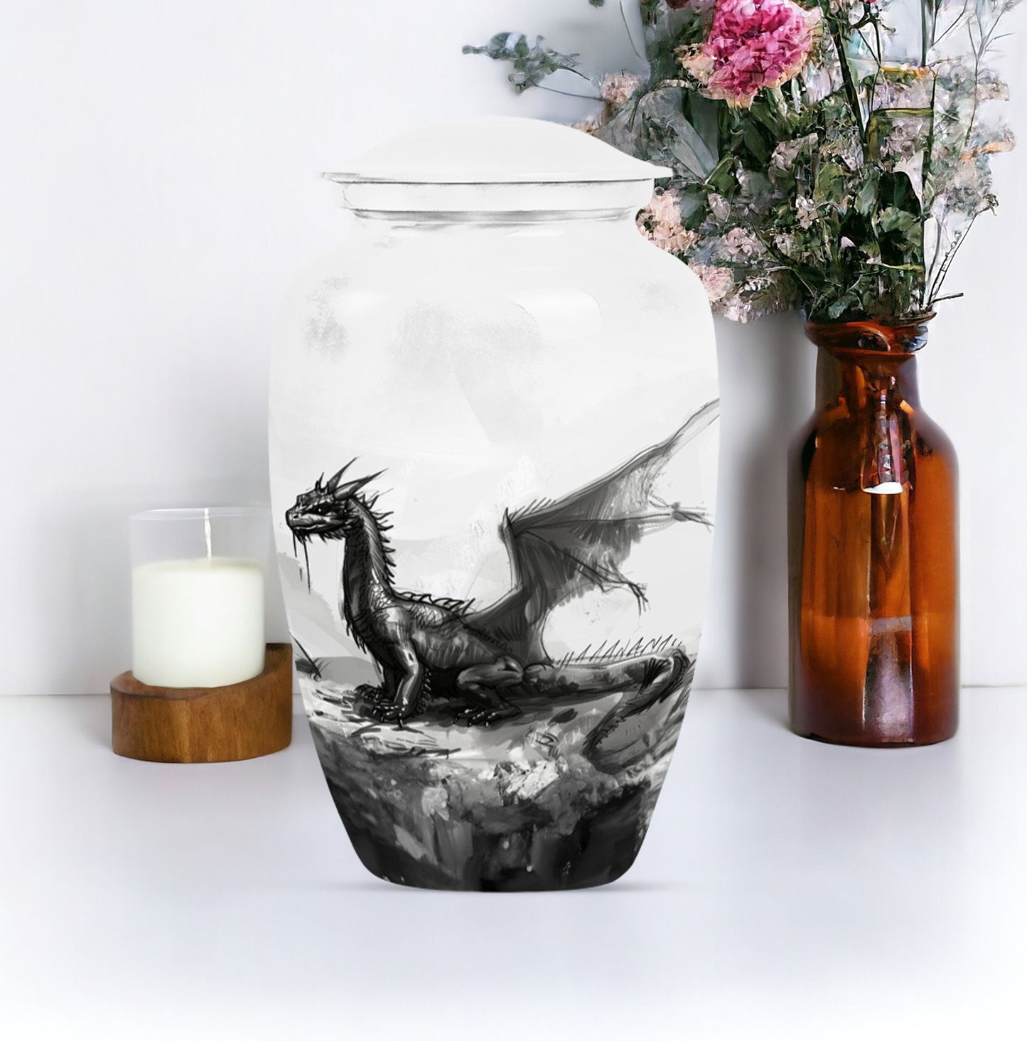 classic dragon urn for cremation ashes