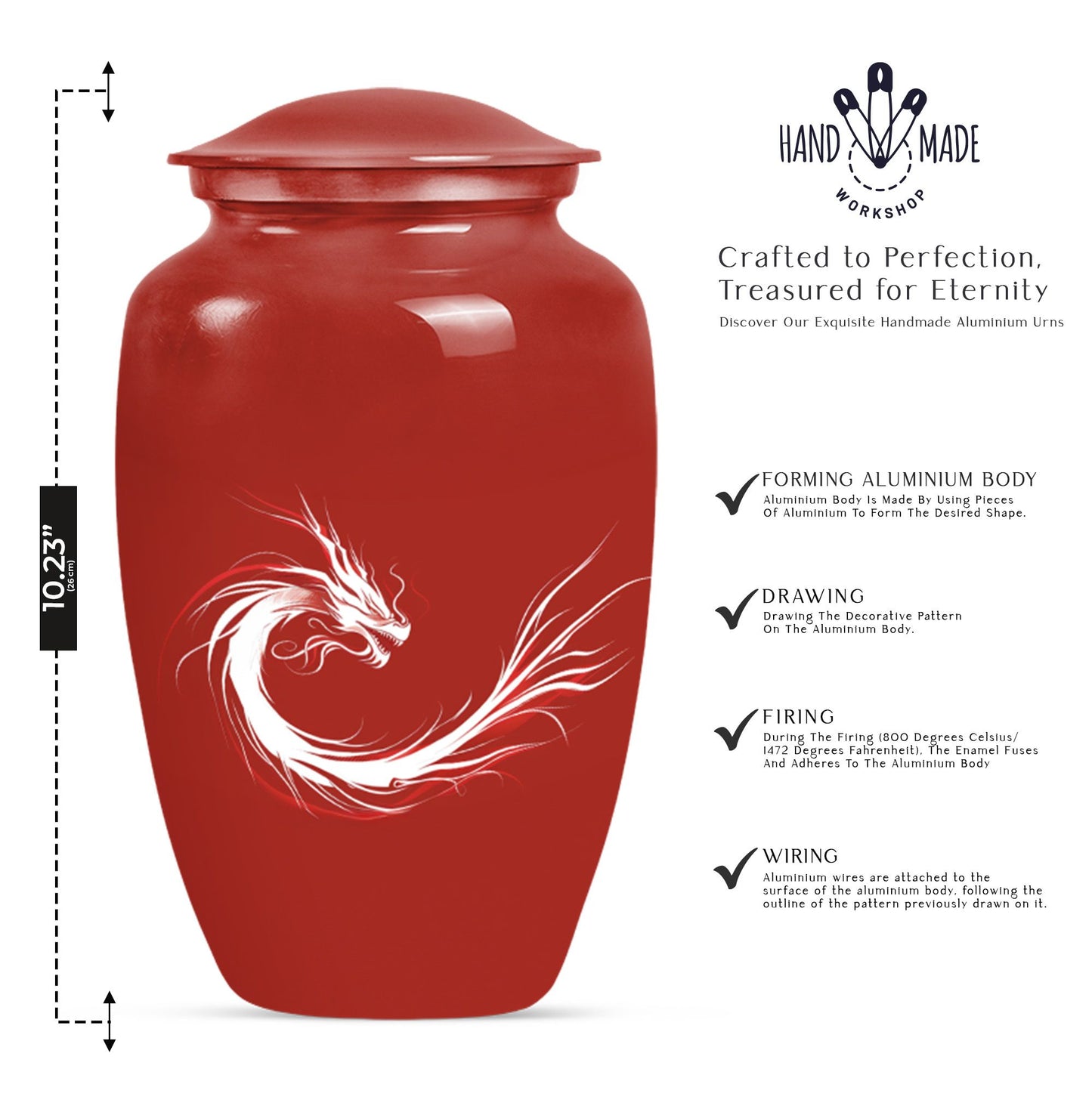 10-inch dragon urn for men