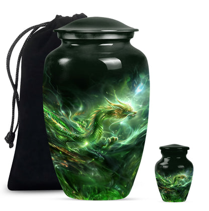 Classic 10-inch dragon urn for Dad's ashes.