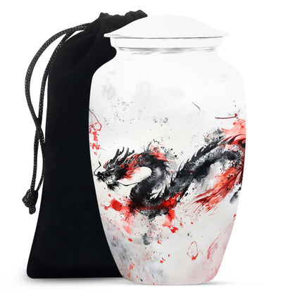 classic dragon urn for ashes, customizable memorial