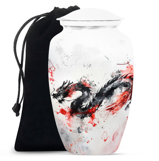 classic dragon urn for ashes, customizable memorial
