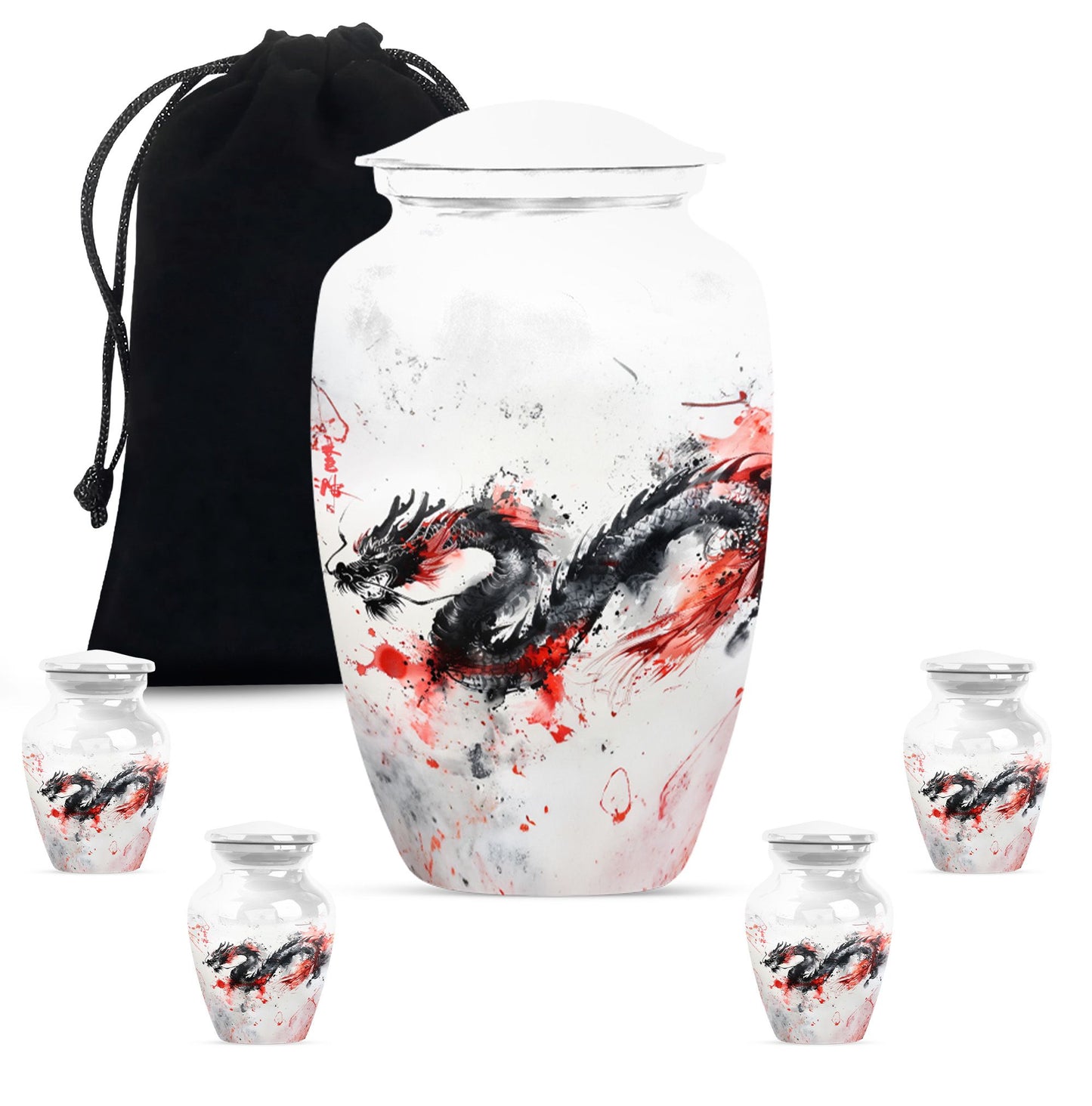 classic dragon urn for ashes, customizable memorial