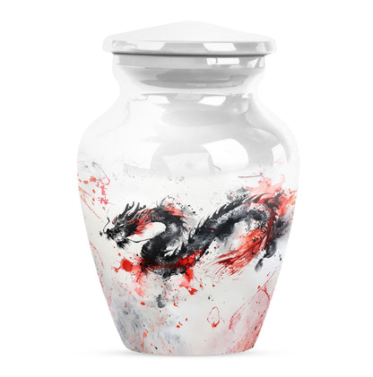 classic dragon urn for ashes, customizable memorial