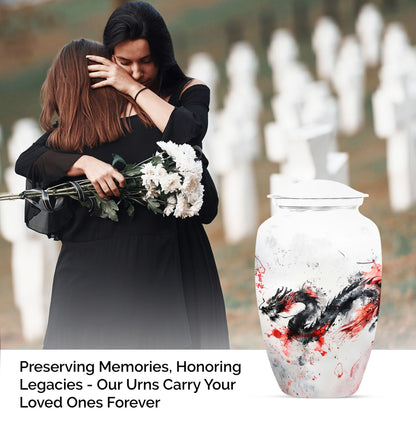classic dragon urn for ashes, customizable memorial