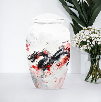 classic dragon urn for ashes, customizable memorial