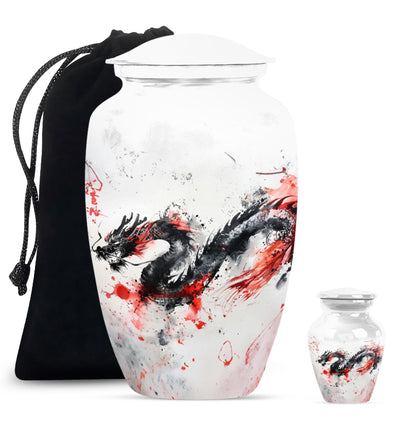 classic dragon urn for ashes, customizable memorial