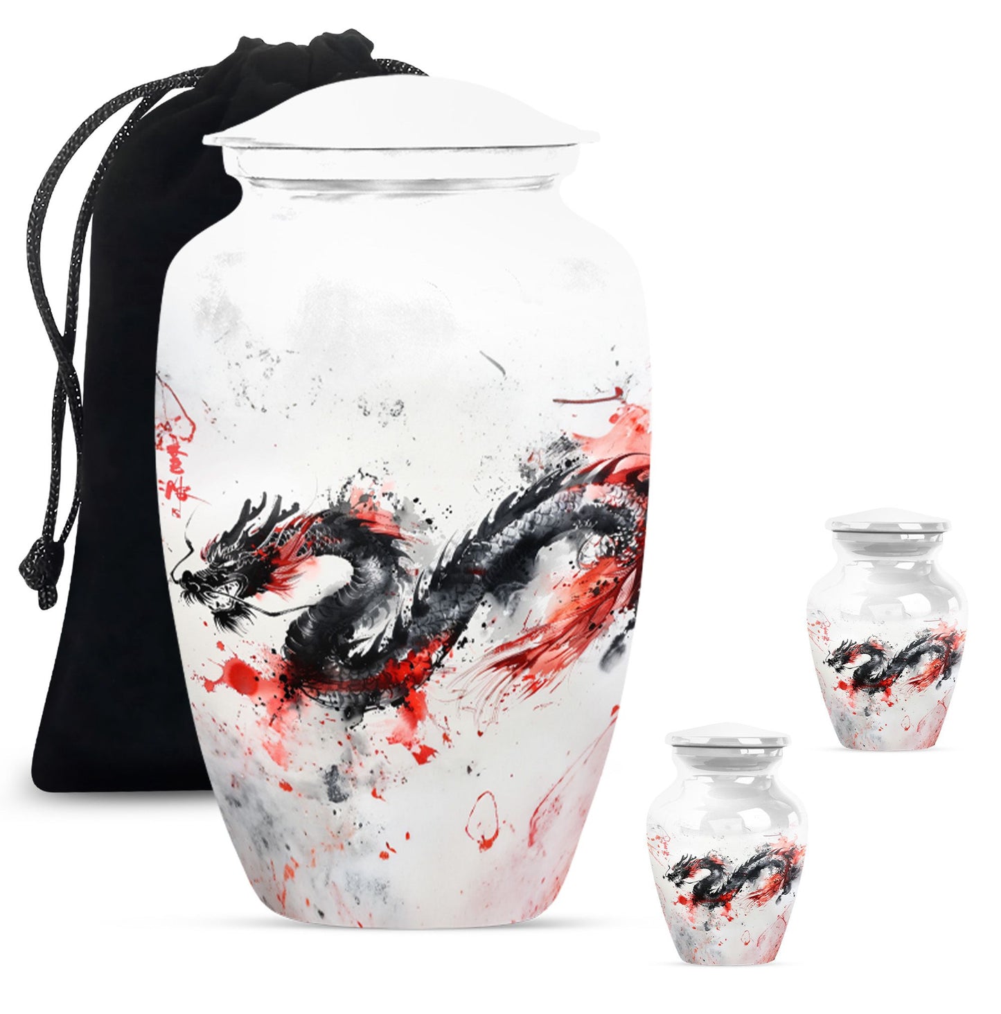 classic dragon urn for ashes, customizable memorial