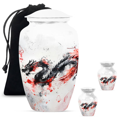 classic dragon urn for ashes, customizable memorial