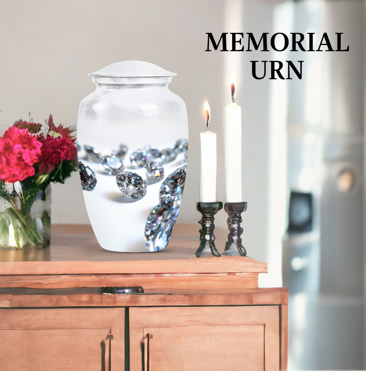 10-inch classic diamond urn.