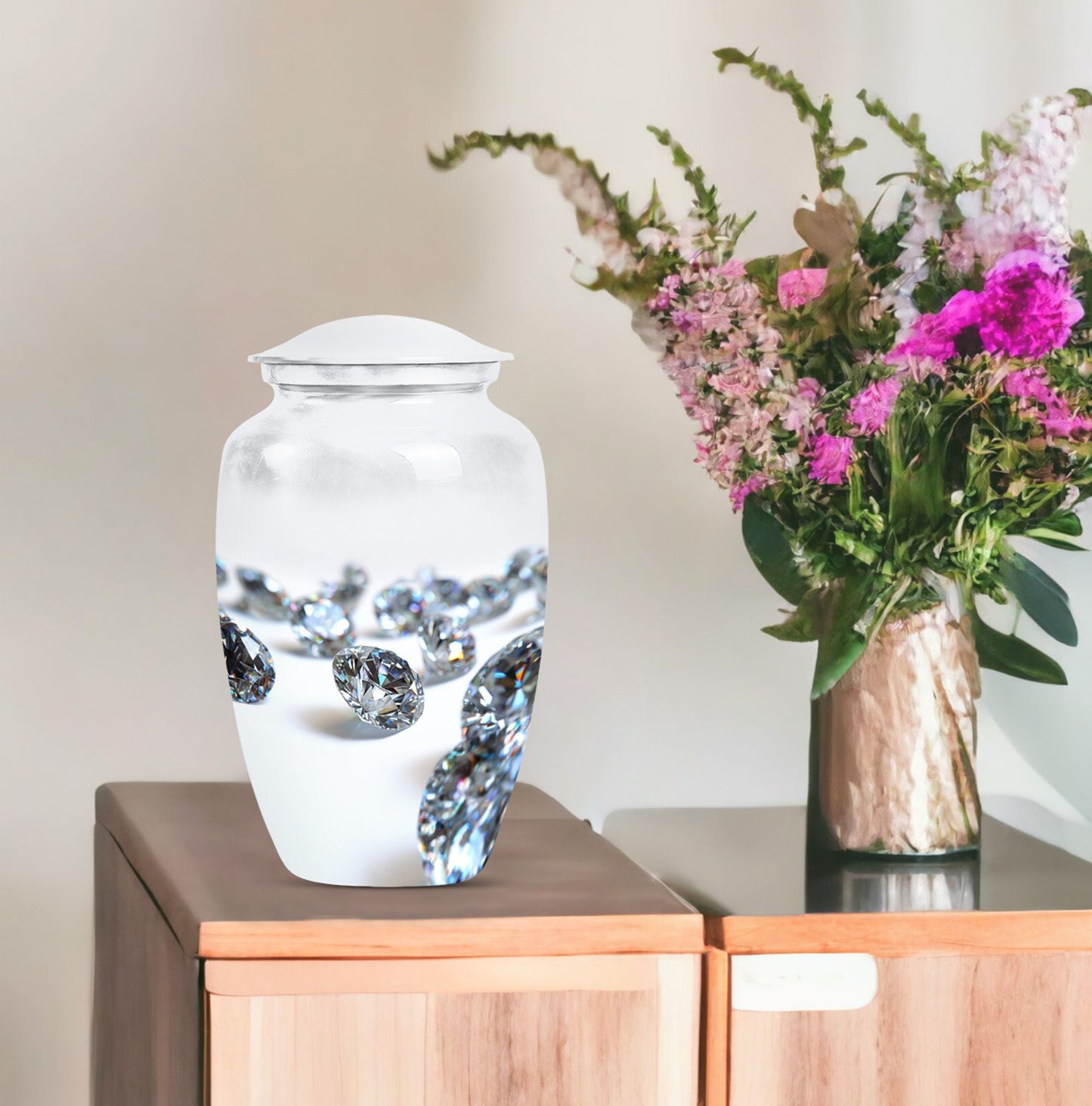 10-inch classic diamond urn.