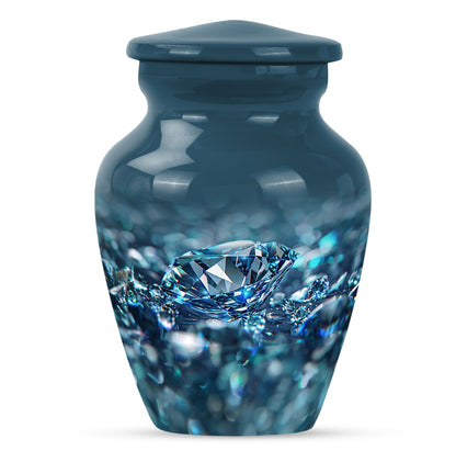 Classic 10 inch diamond urn for male cremation.